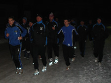 Die ganze Truppe beim Strandlauf vor dem Frhstck